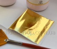 Суперпоталь 4 (светлое холодное золото), высокоглянцевая, полиментная поталь краска, супер поталь